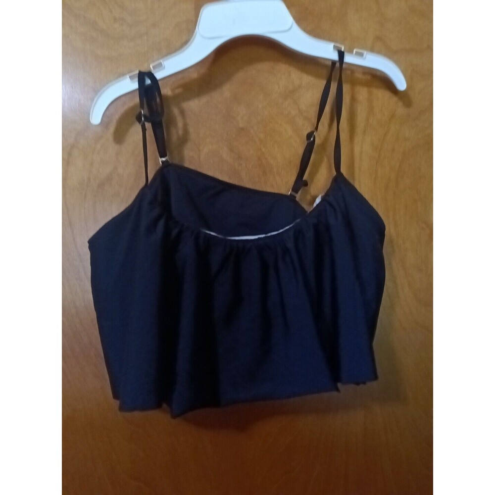Cupshe Black Flounce Bikini Top